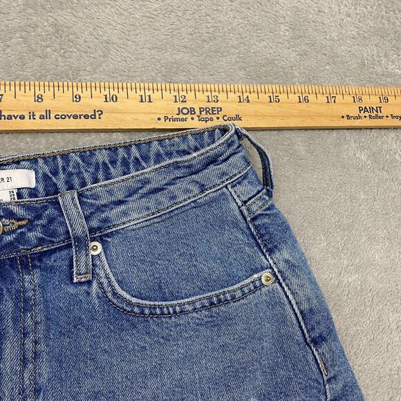 Forever21 Womens Shorts 28 Blue Cut‎ Off High Rise Jean Booty Distressed Ripped - Picture 4 of 8